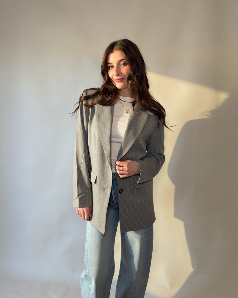 B Pinstripe Blazer