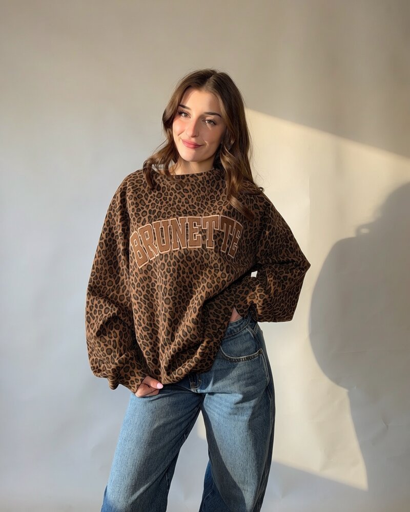 "Brunette" Boyfriend's Crew| Leopard