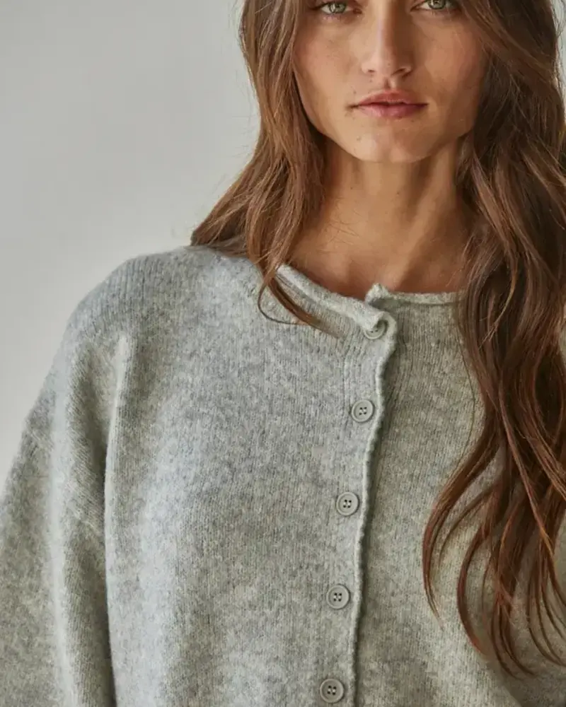 Tobi Knit Cardigan Top | Heather Grey