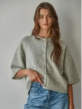Tobi Knit Cardigan Top | Heather Grey