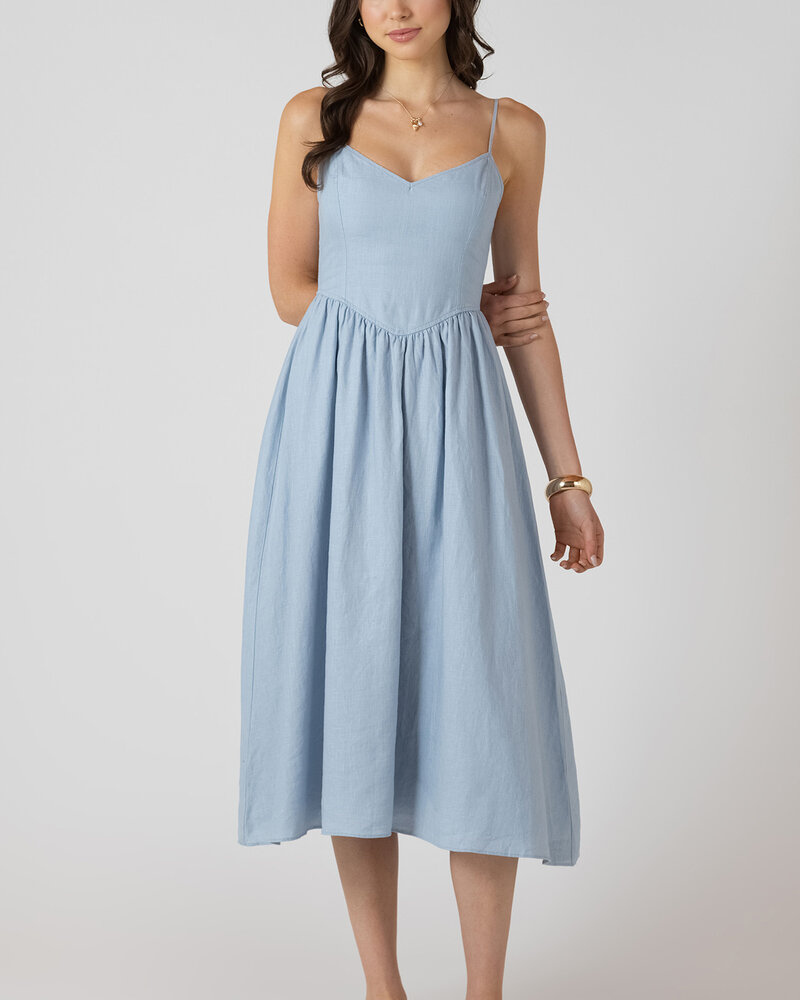 Aurora Light Denim Maxi Dress