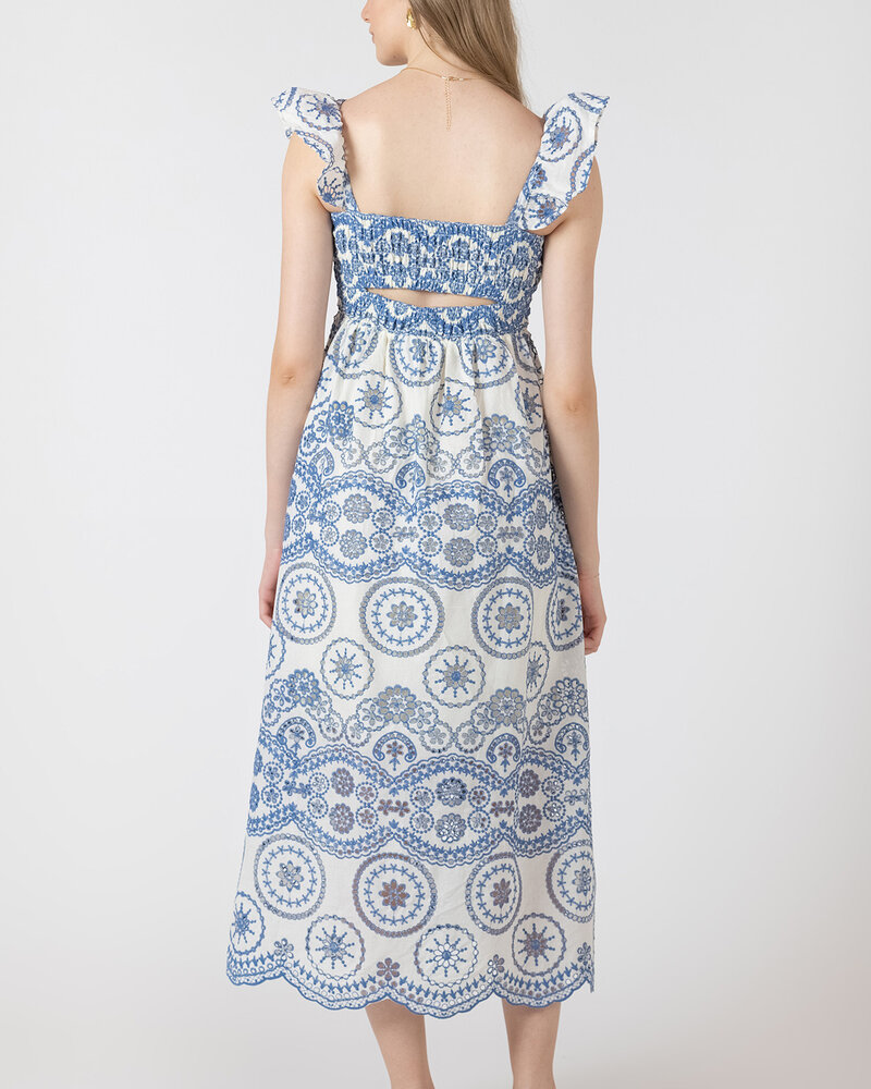 Anna Embroidered Cut Out Dress