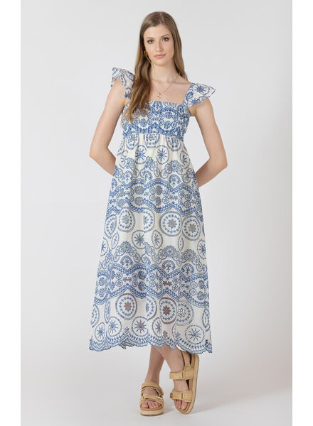 Anna Embroidered Cut Out Dress