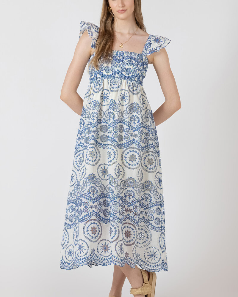 Anna Embroidered Cut Out Dress