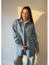 'Shania' Denim Jacket | Pearls