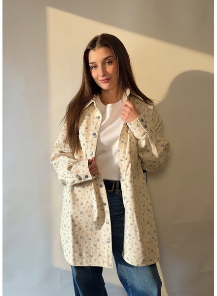 'Shania' Denim Jacket | Blue Floral