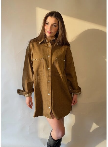 'Shania' Denim Jacket | Khaki