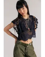 Free People Lunar Ash Lace Top | Black