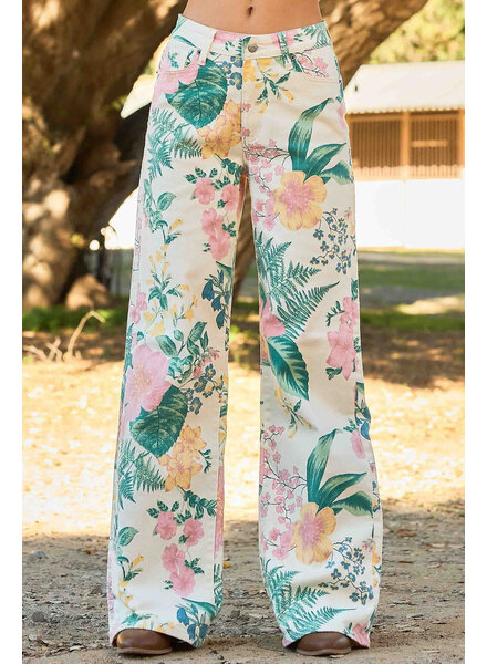 Palm Springs Floral Wide Leg Jeans