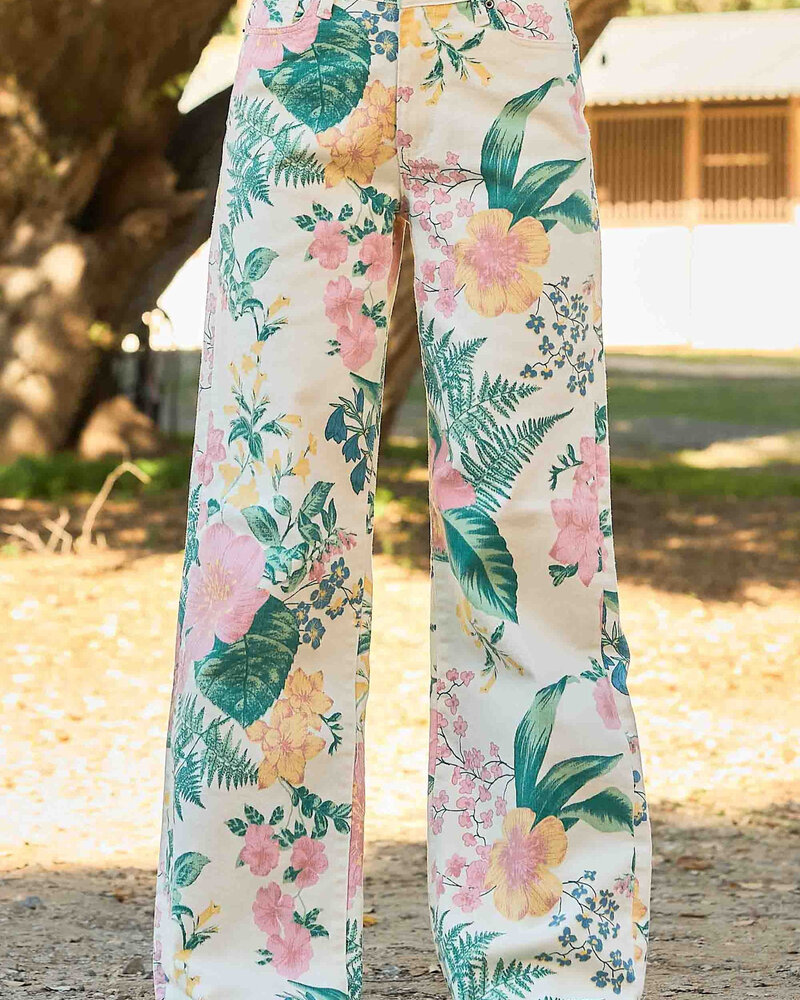Palm Springs Floral Wide Leg Jeans
