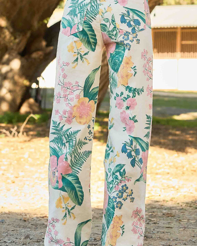 Palm Springs Floral Wide Leg Jeans