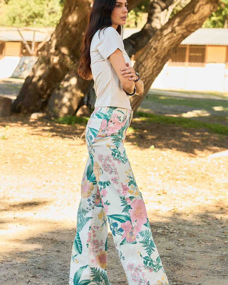 Palm Springs Floral Wide Leg Jeans
