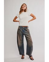 Free People Good Luck Mid-Rise Barrel Jeans | Lost In Desert