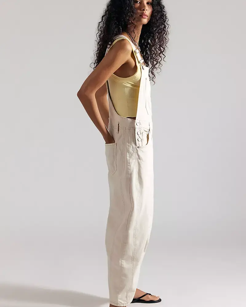 Free People Good Luck Barrel Overalls | Milk