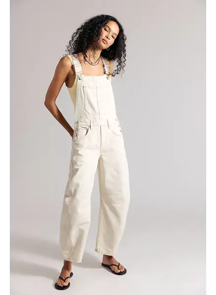 Free People Good Luck Barrel Overalls | Milk