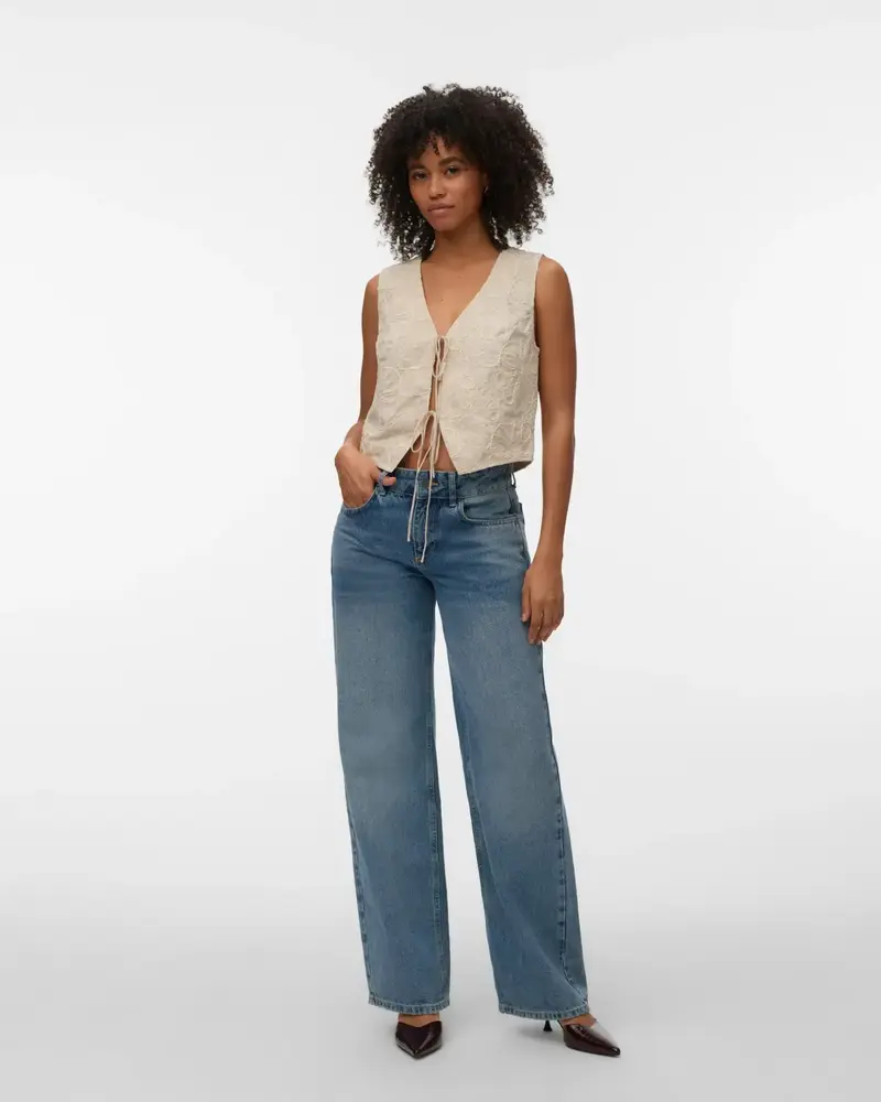 Vero Moda Lucy Embroidered Tie Vest