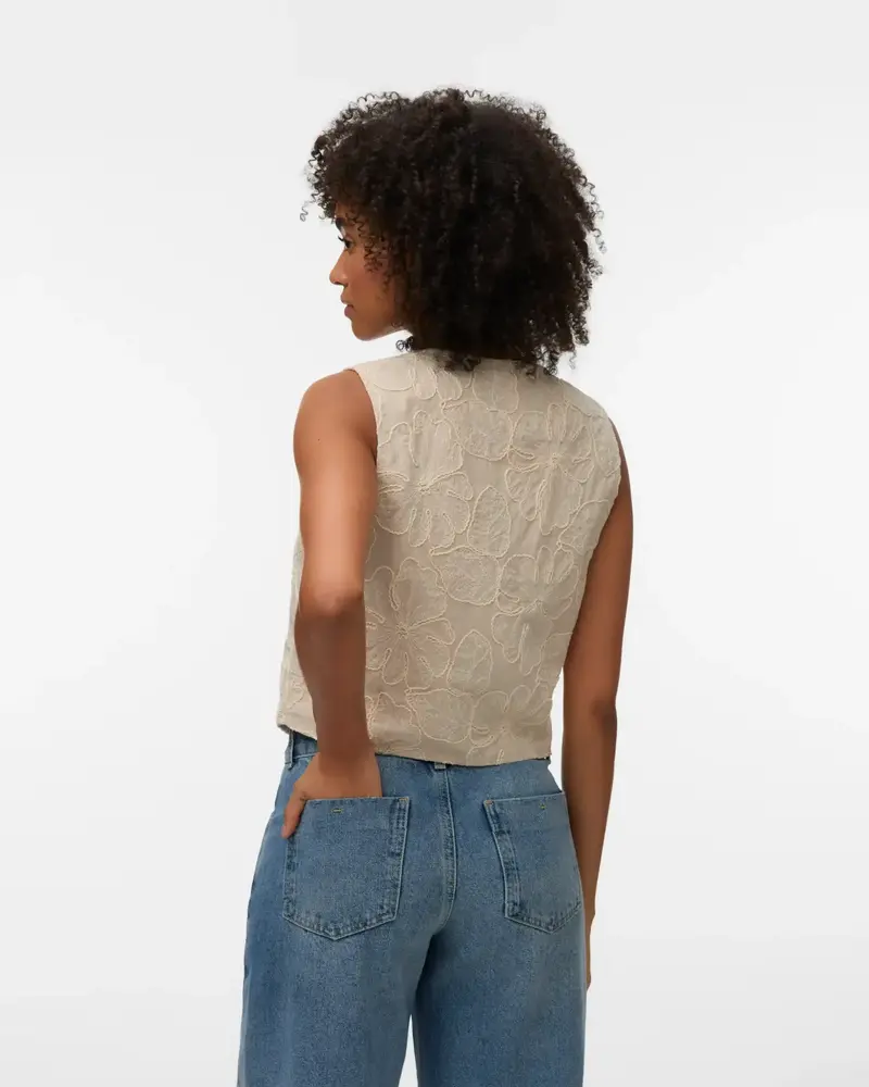 Vero Moda Lucy Embroidered Tie Vest