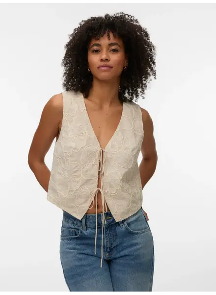 Vero Moda Lucy Embroidered Tie Vest
