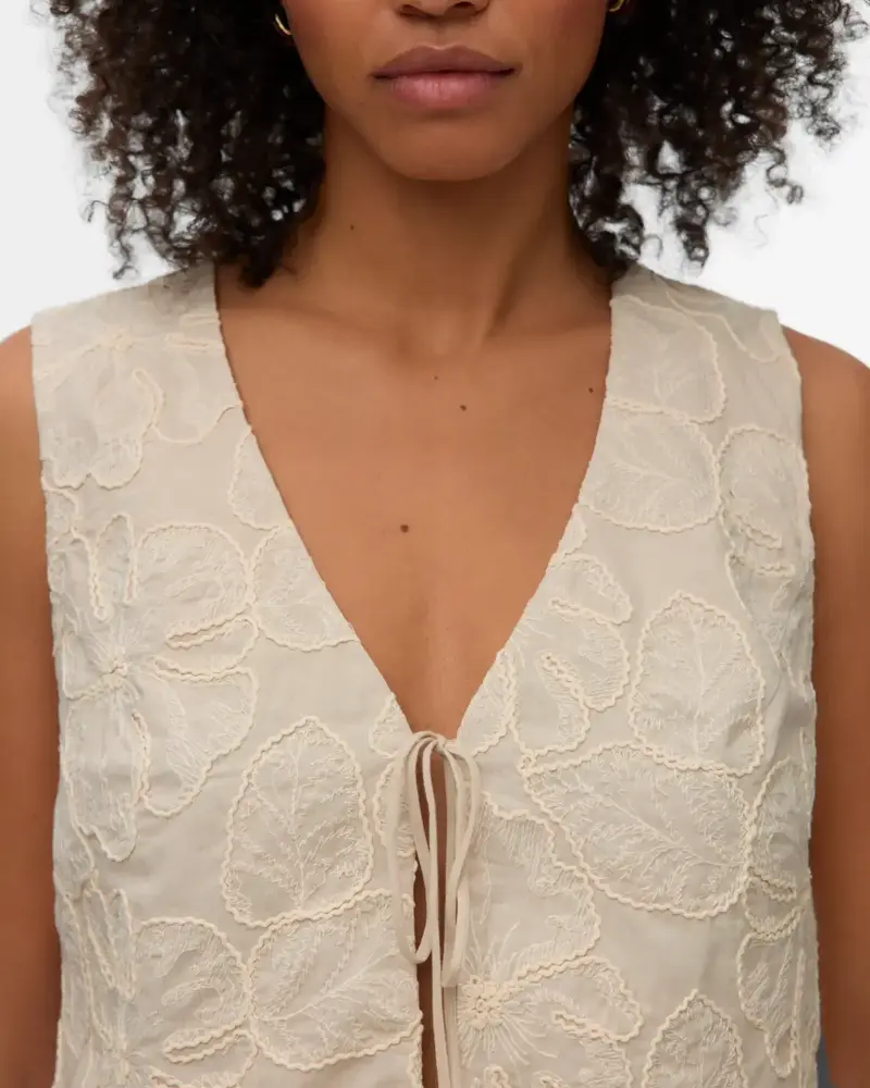 Vero Moda Lucy Embroidered Tie Vest