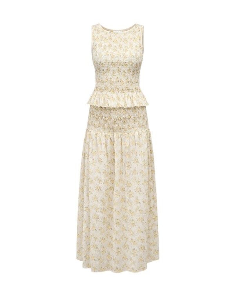 Pimisi Ruched Skirt Set | Yellow