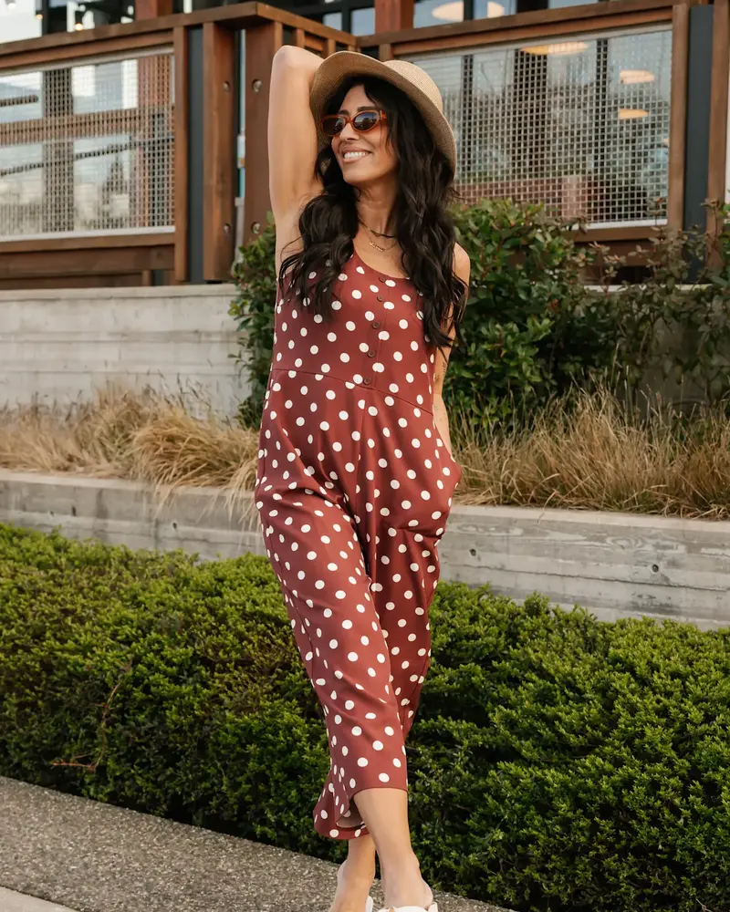 Smash + Tess Lucy Polka Dot Romper | Brown