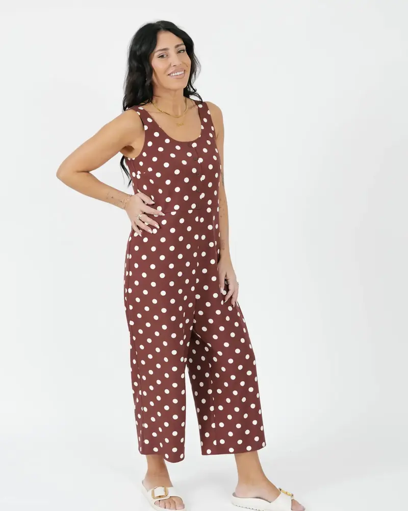 Smash + Tess Lucy Polka Dot Romper | Brown