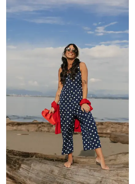 Smash + Tess Lucy Polka Dot Romper | Navy