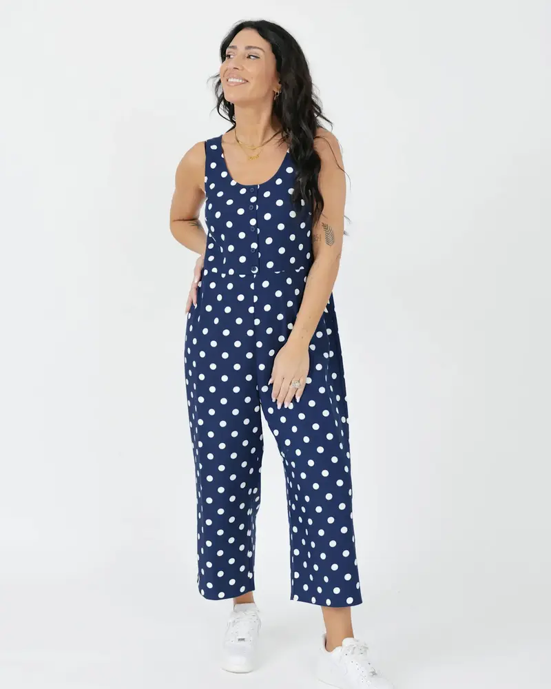 Smash + Tess Lucy Polka Dot Romper | Navy
