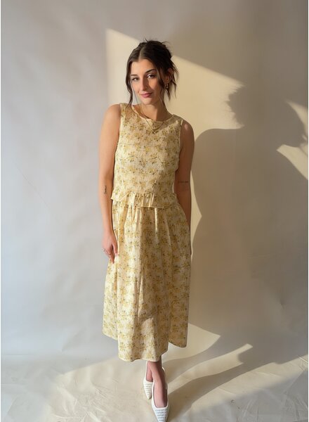 Pimisi Ruched Skirt Set | Yellow