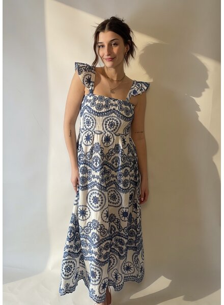 Anna Embroidered Cut Out Dress