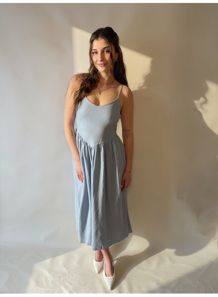 Aurora Light Denim Maxi Dress