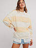 Free People Classic Striped Oversized Crewneck | Apricot