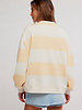 Free People Classic Striped Oversized Crewneck | Apricot