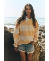 Free People Classic Striped Oversized Crewneck | Apricot