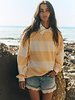 Free People Classic Striped Oversized Crewneck | Apricot