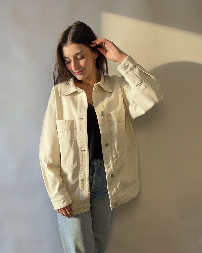 Torrie Denim Jacket | Cream