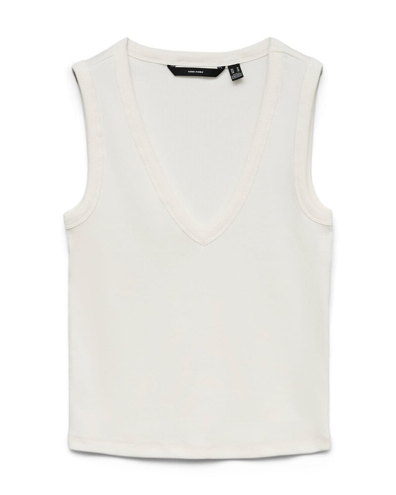 Vero Moda Chloe Short Deep V-neck Tank | White
