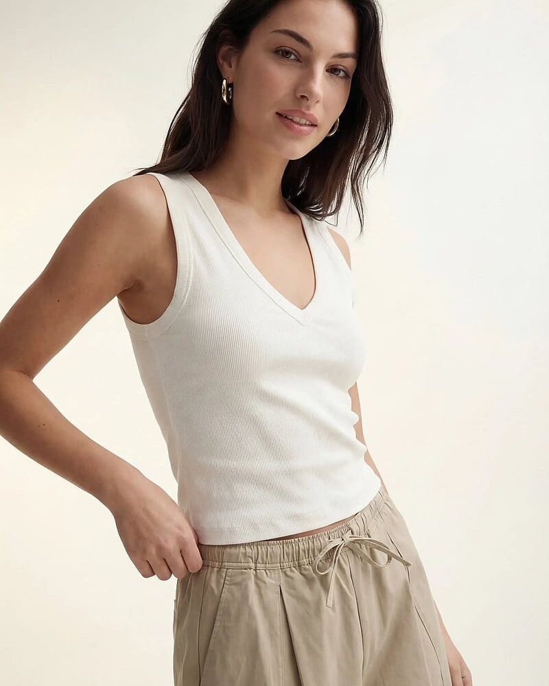 Vero Moda Chloe Short Deep V-neck Tank | White