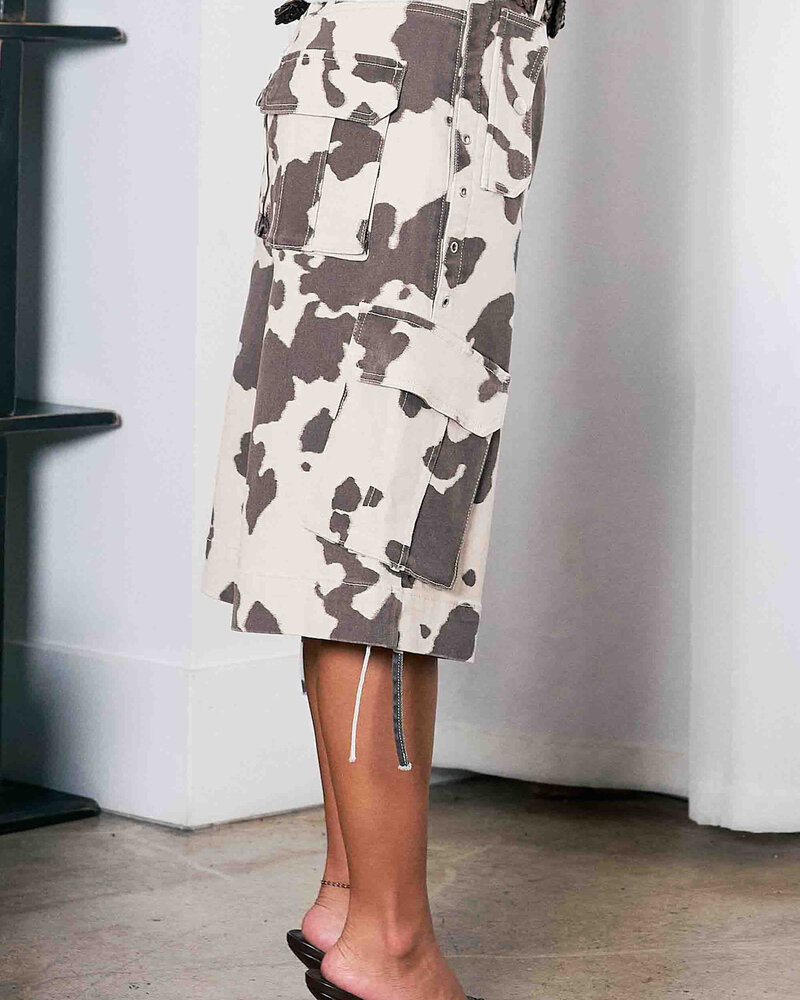 Cow Print Cargo Shorts