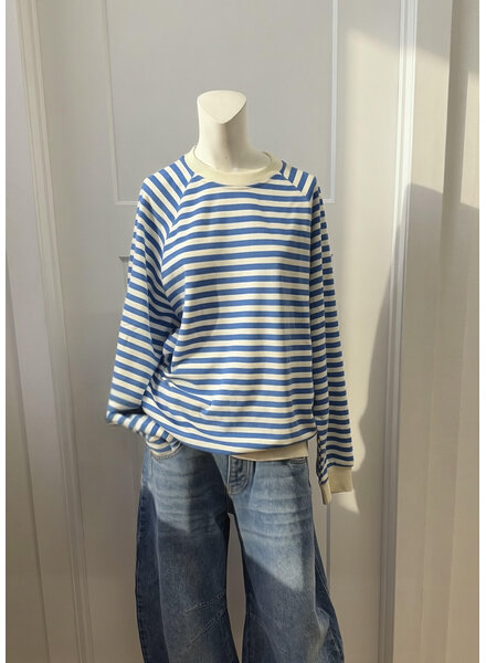 Striped Crew | Blue/Cream