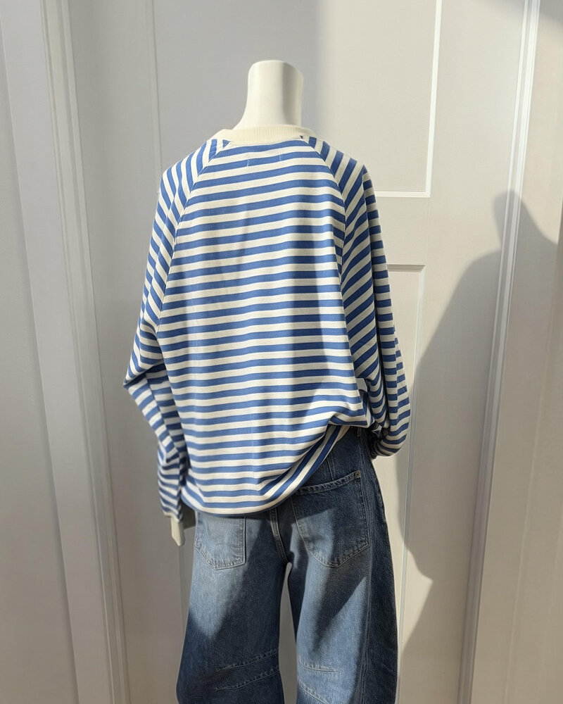 Striped Crew | Blue/Cream