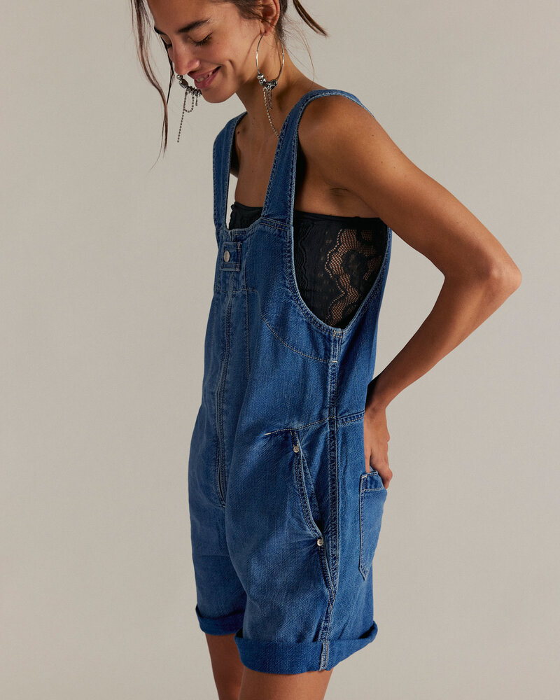 Free People Jude Shortalls | Mid Indigo