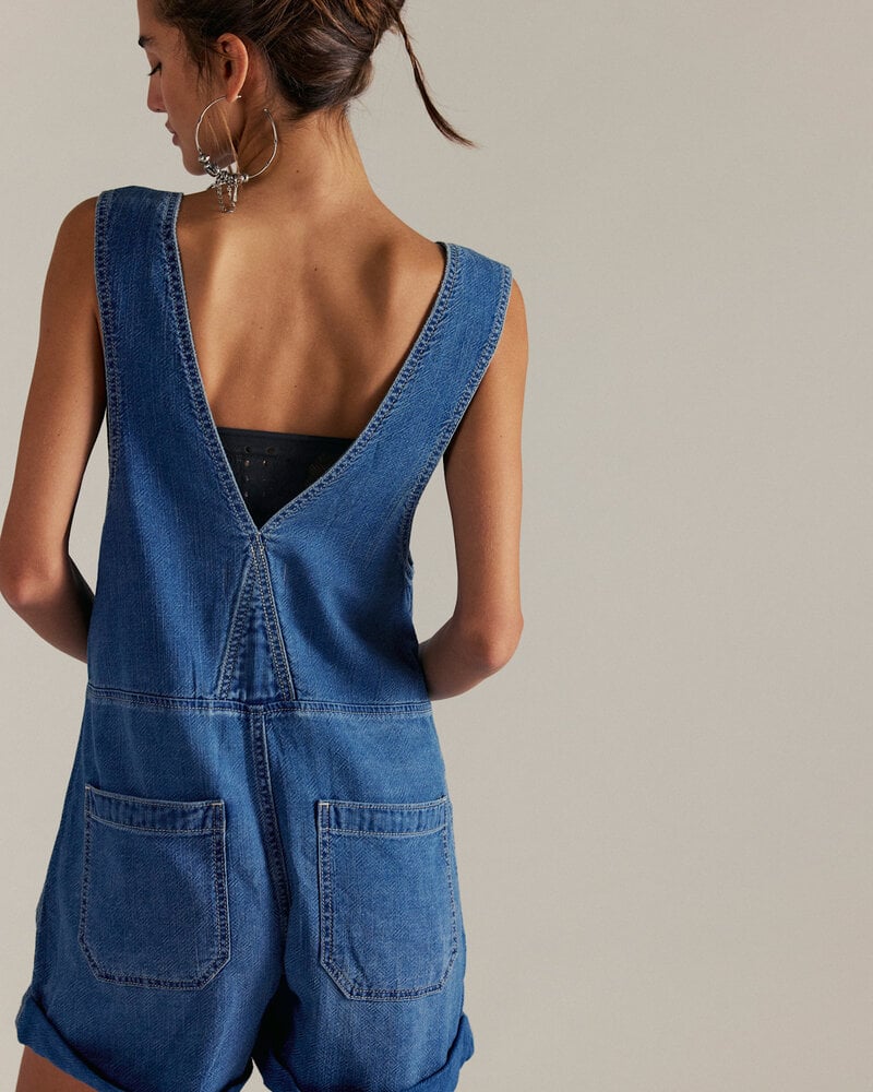 Free People Jude Shortalls | Mid Indigo