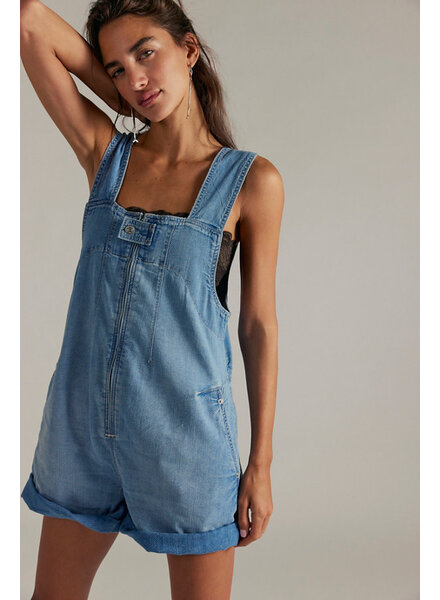 Free People Jude Shortalls | Light Indigo