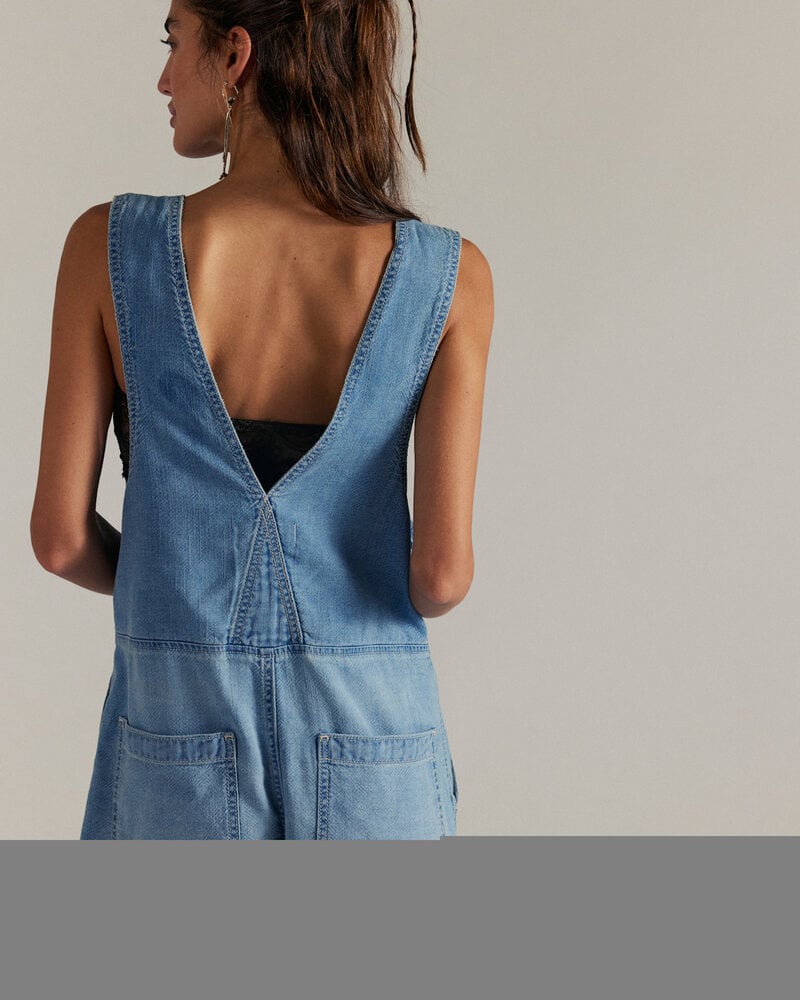 Free People Jude Shortalls | Light Indigo
