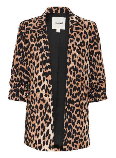 Shirley Printed Blazer | Dark Leopard