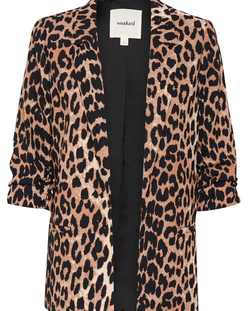 Shirley Printed Blazer | Dark Leopard