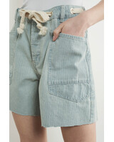 Vintage Washed Denim Shorts | Blue Stripe