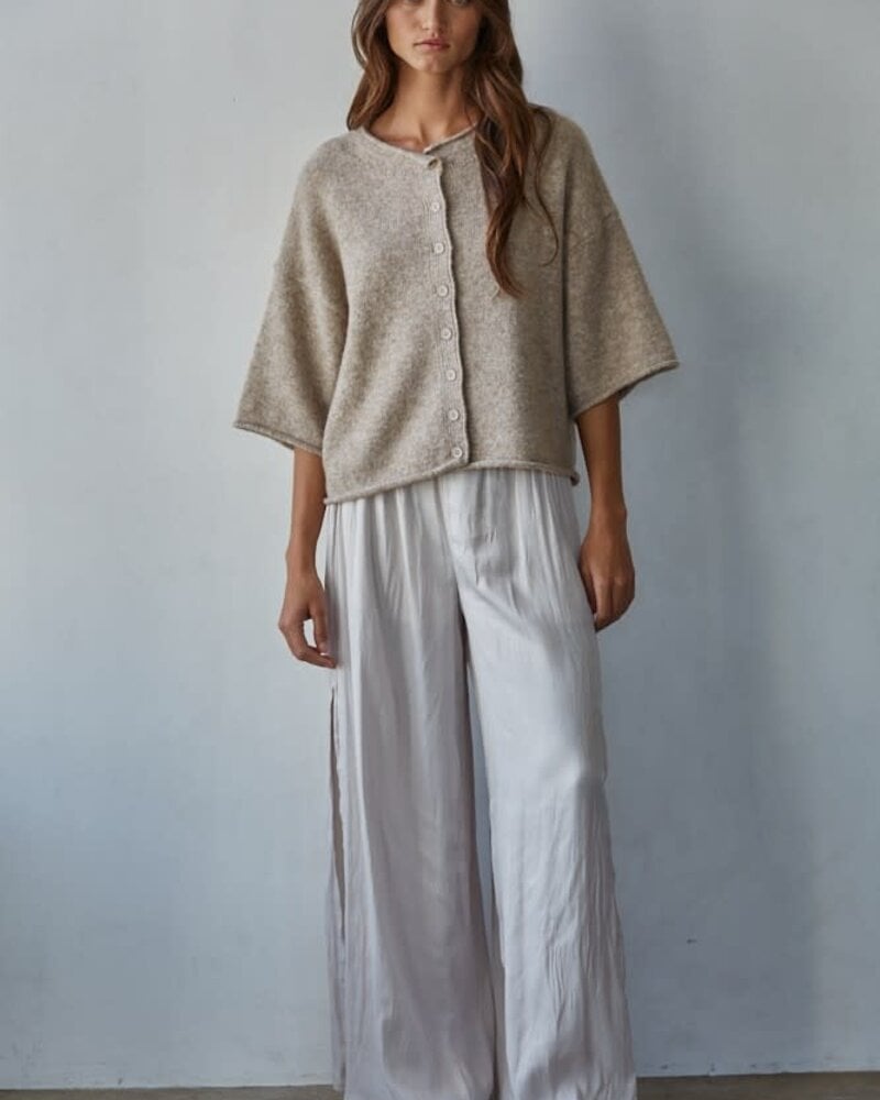 Tobi Knit Cardigan Top | Light Mocha