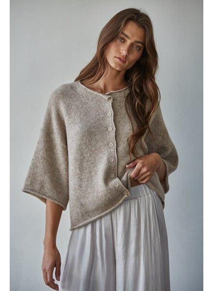 Tobi Knit Cardigan Top | Light Mocha